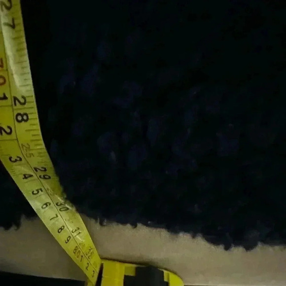 Iro Faux Shearling Piacie Jacket Oversized Navy Snap Front Heavy Pockets Size 34 - Picture 12 of 12